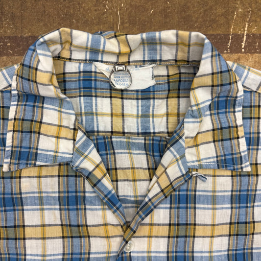 100% Cotton Plaid Flannel - 1950’s/60’s - Size Large
