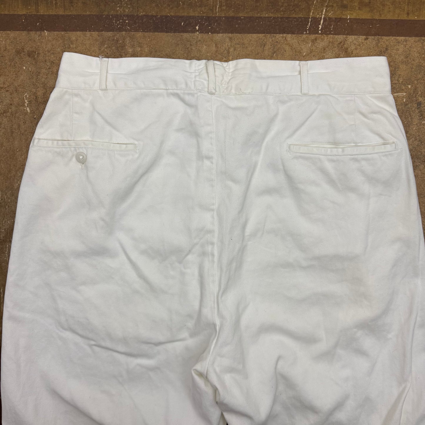 WWII USN 100% Cotton White Trousers - 1940’s - Size
