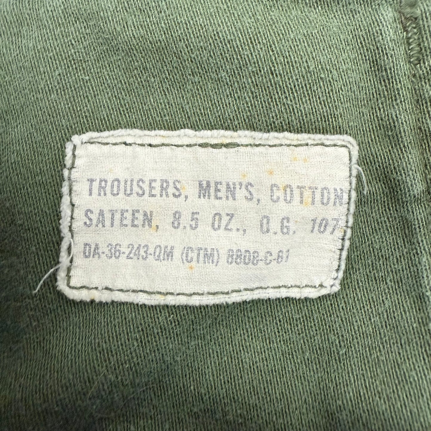 1st Pattern OG-107 “Baker” Pants - 1961 - Size 30 to 32