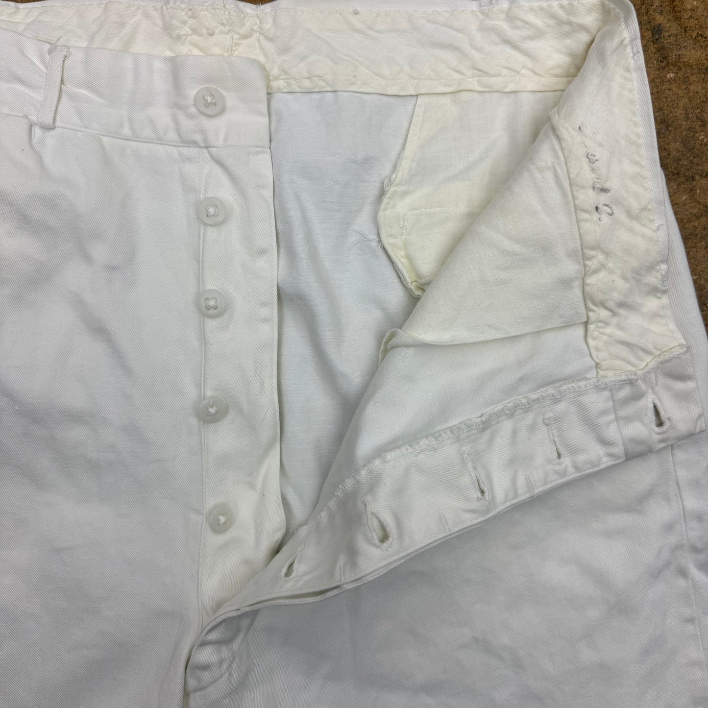 WWII USN 100% Cotton White Trousers - 1940’s - Size