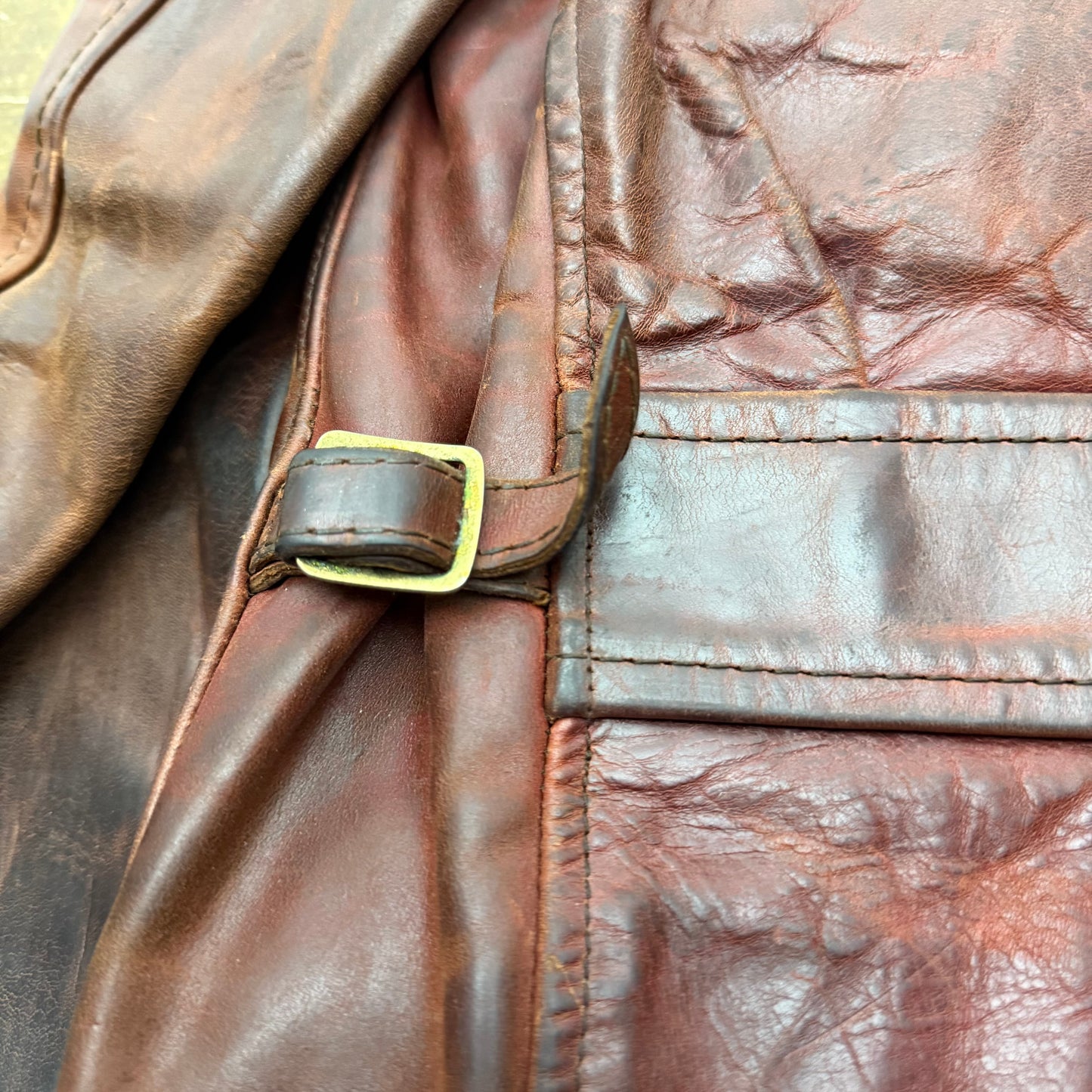 Aero Leather Horsehide Half-Belt Jacket - 1930's Style - Size 38