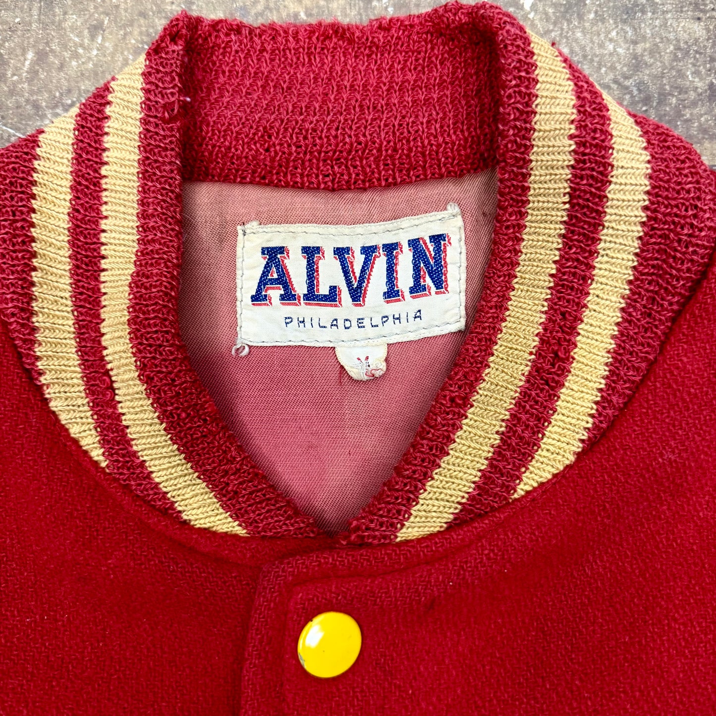 US Marine Barracks Letterman Jacket - 1957-58 Patched - Size M