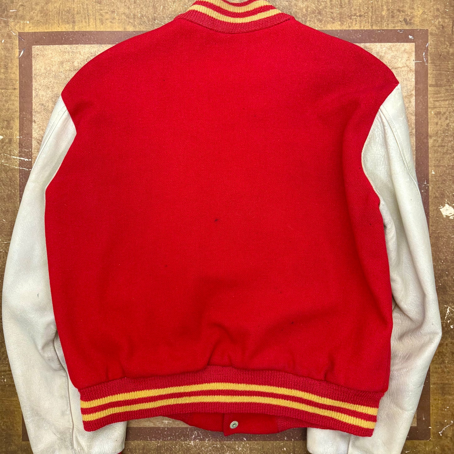 US Marine Barracks Letterman Jacket - 1957-58 Patched - Size M