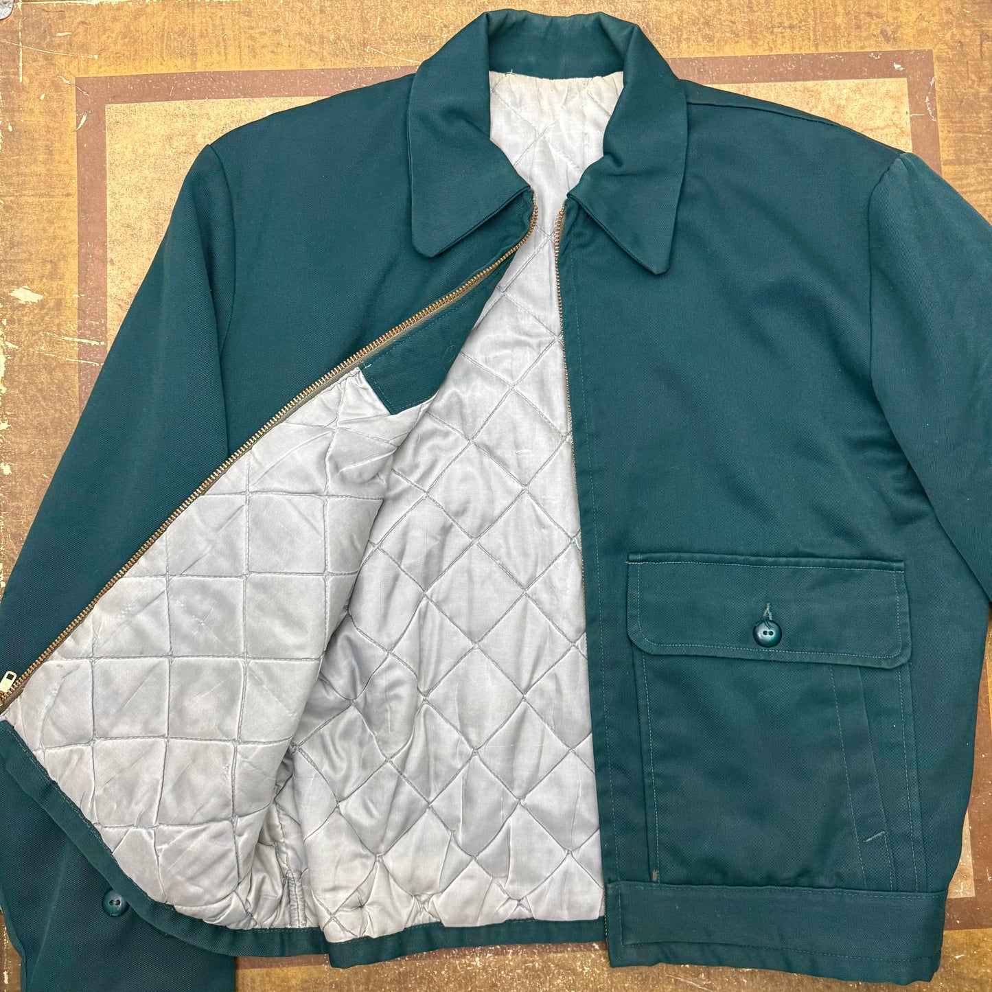 Teal Rayon Blend Sport Jacket - 1940's/50's - Size M