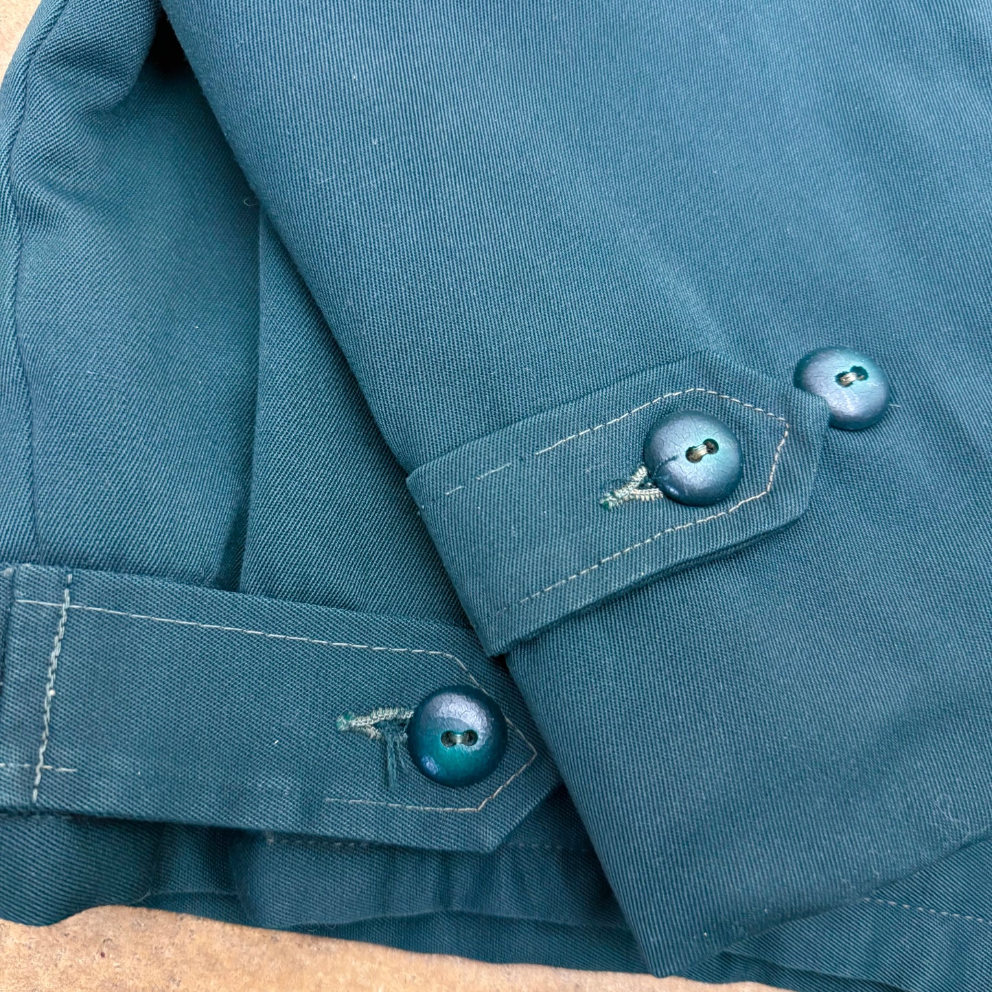 Teal Rayon Blend Sport Jacket - 1940's/50's - Size M