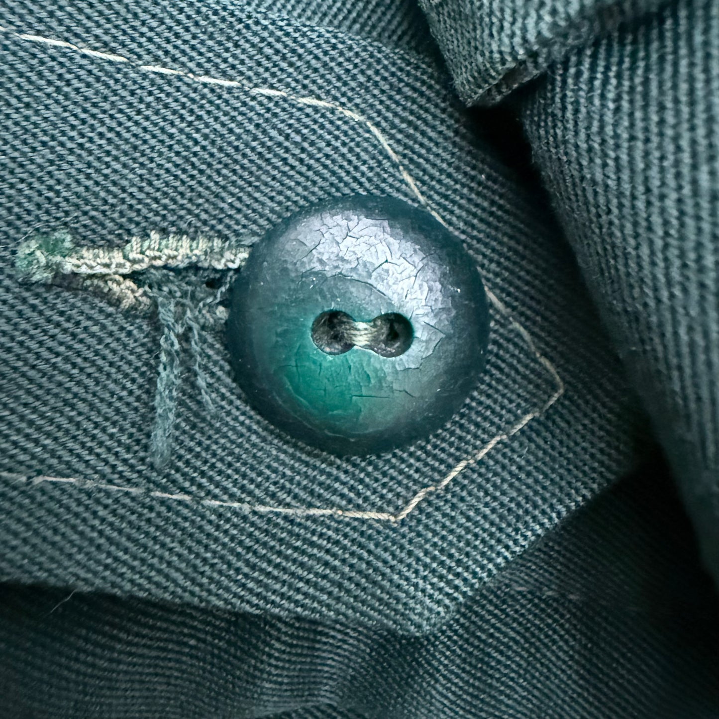 Teal Rayon Blend Sport Jacket - 1940's/50's - Size M