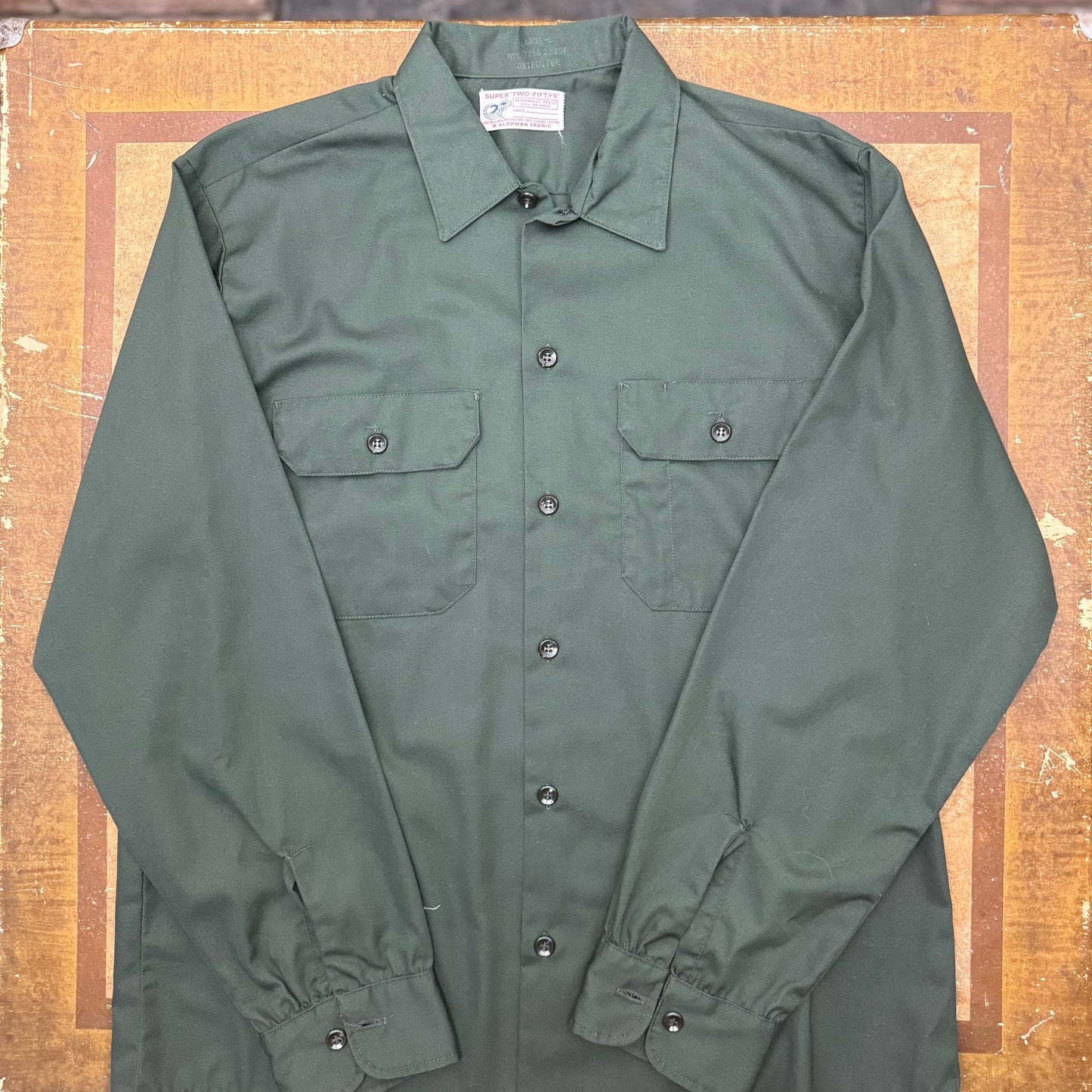 "Kedvale Square" Chain Stitched Work Shirt - 1960's - Size L