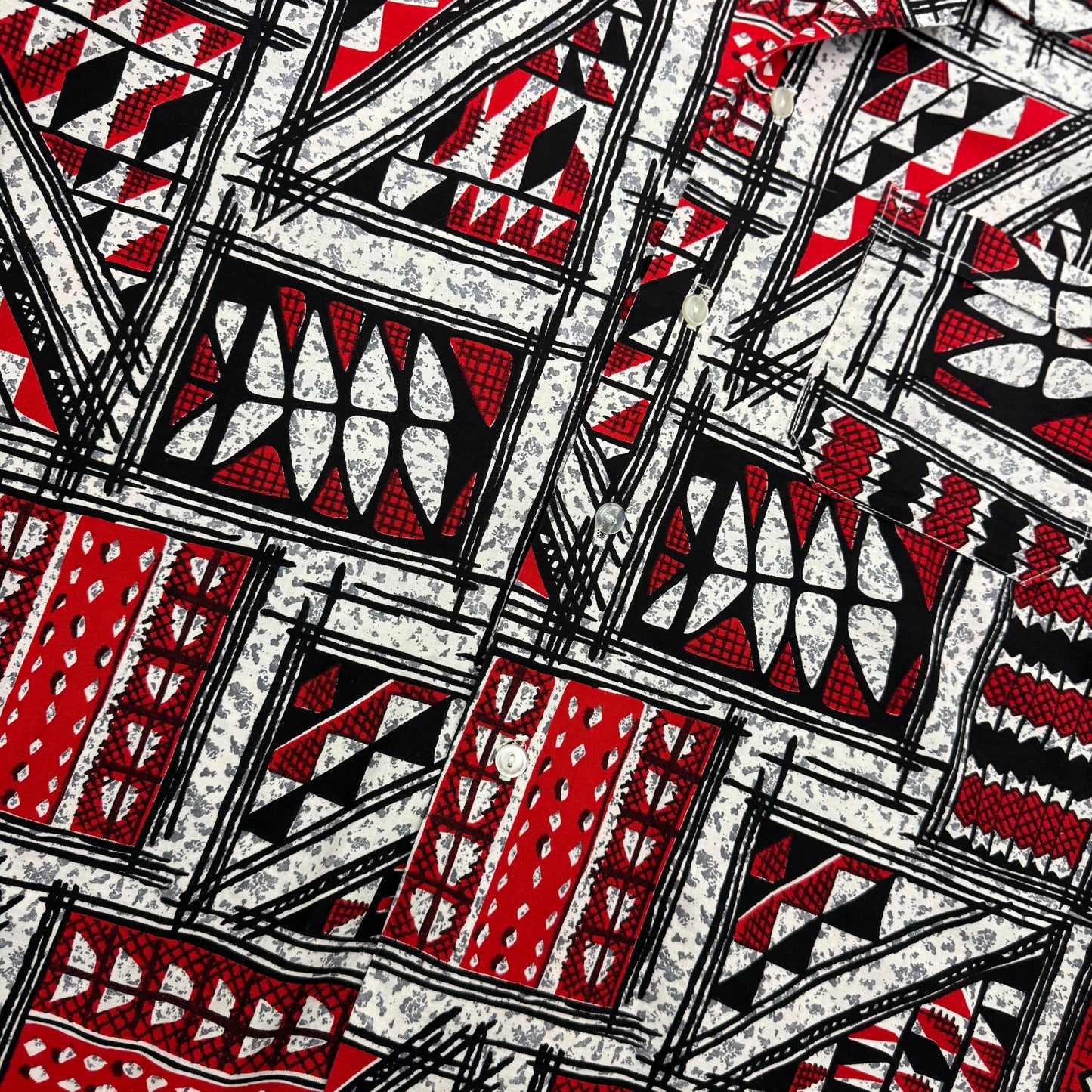 Shirtmaker Red Hawaiian Print - 1950's/60's - Size XL