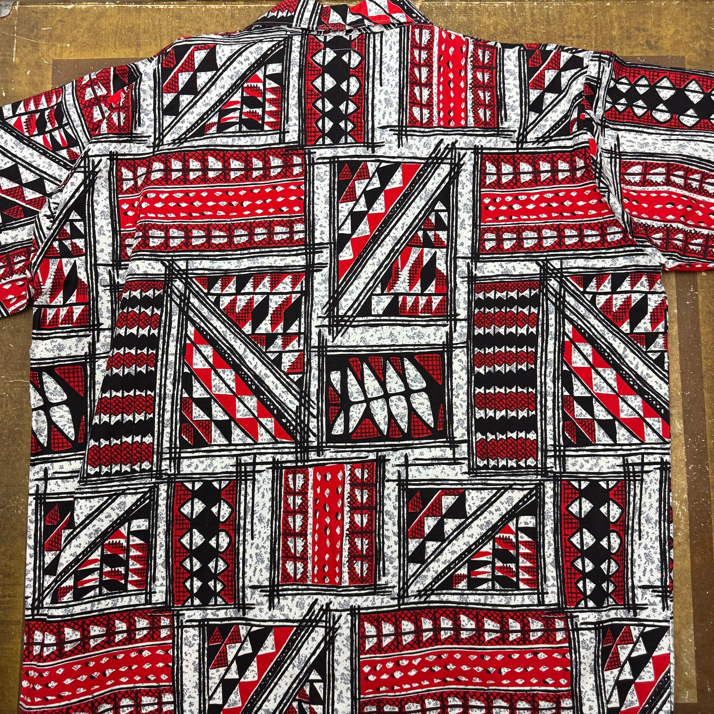 Shirtmaker Red Hawaiian Print - 1950's/60's - Size XL