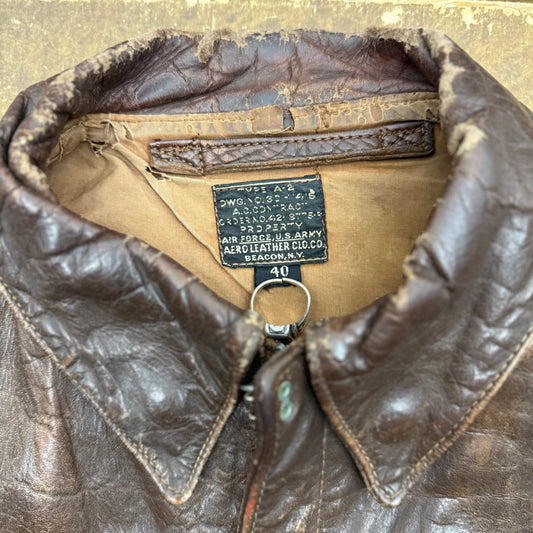 WWII USAAF Aero Leather Clothing Co. A-2 Jacket - 1940’s - Size 40