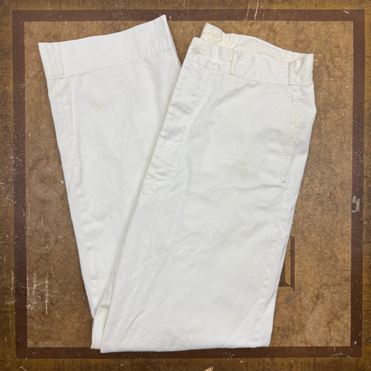 WWII USN 100% Cotton White Trousers - 1940’s - Size