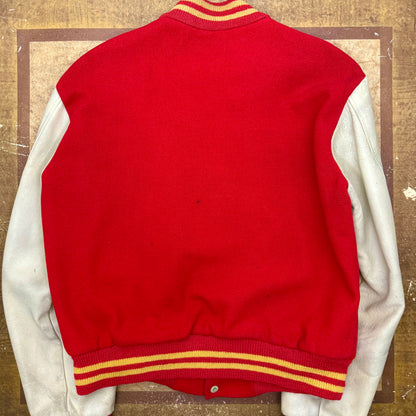 US Marine Barracks Letterman Jacket - 1957-58 Patched - Size M