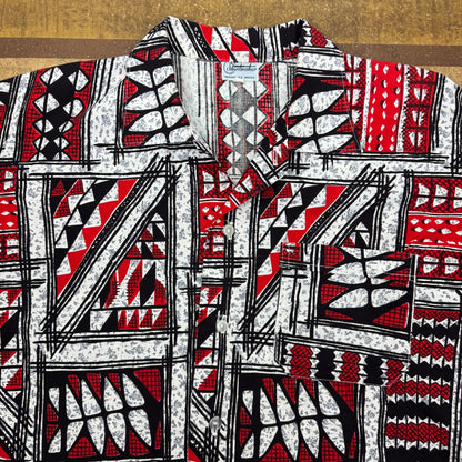 Shirtmaker Red Hawaiian Print - 1950's/60's - Size XL