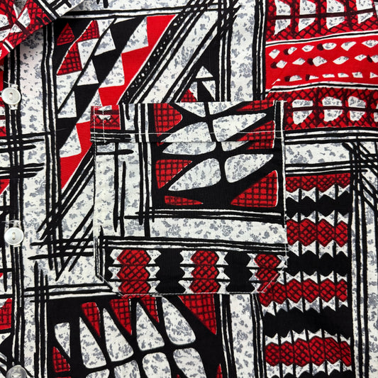 Shirtmaker Red Hawaiian Print - 1950's/60's - Size XL
