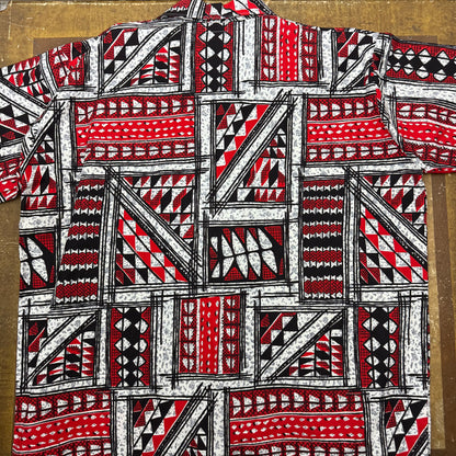 Shirtmaker Red Hawaiian Print - 1950's/60's - Size XL